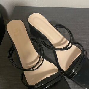 Elegant Black Strappy Women's Heels